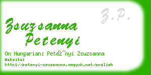 zsuzsanna petenyi business card